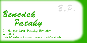 benedek pataky business card